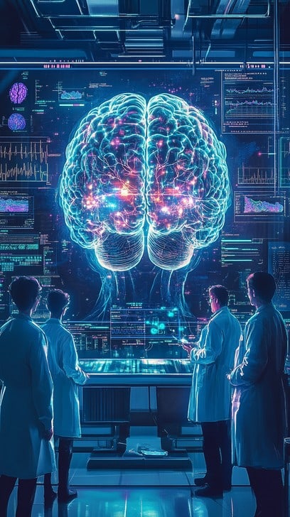 brain research illuminated stockcake