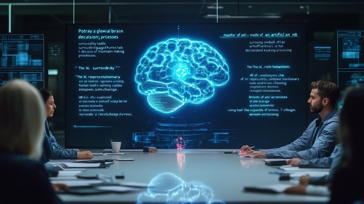 futuristic strategy meeting stockcake